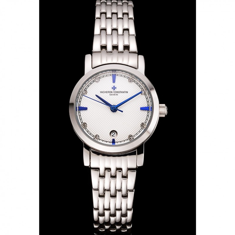 Vacheron Constantin Fine White Dial Blue Marks Stainless Steel Case And Bracelet-1