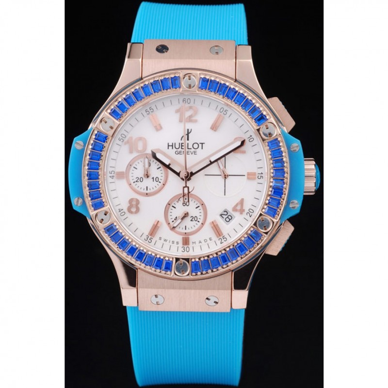 Hublot Big Bang Tutti Frutti Blue Strap Gold Dial-1