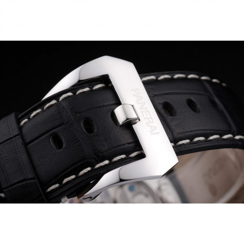 Panerai Radiomir Polished Stainless Steel Case Black Dial Black Leather Strap 98140-5