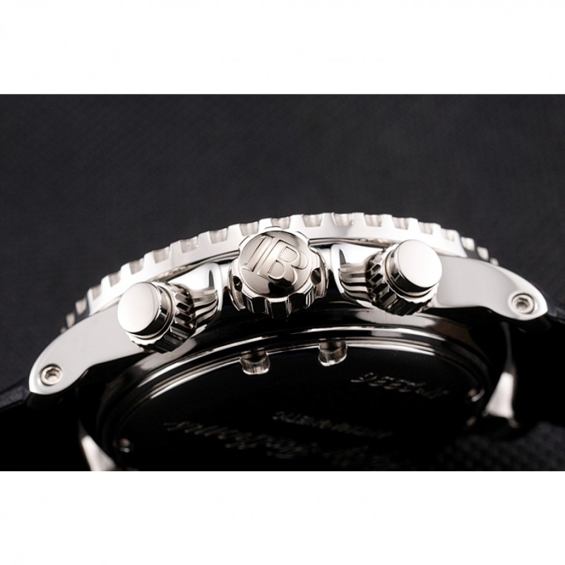 Swiss Blancpain Fifty Fathoms Flyback Chronograph Carbon Fiber Dial Stainless Steel Case Black Leather Strap-8