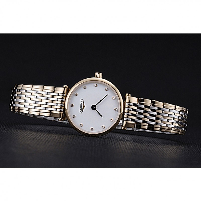 Longines La Grande Classique Two Tone Band White Dial Diamond Markers Femme 622102-4