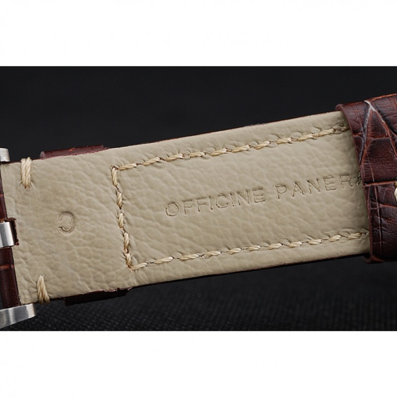 Panerai Luminor GMT Black Dial Brown Leather Bracelet-7