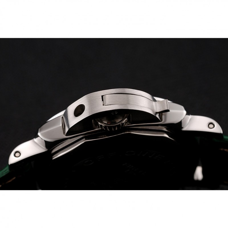 Panerai Radiomir White Dial Stainless Steel Case Green Leather Strap 1453804-8