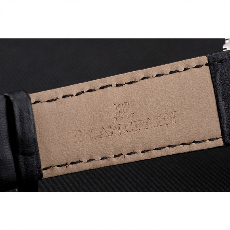 Swiss Blancpain Air Command Monaco YS Black Dial Stainless Steel Case Black Leather Strap-6