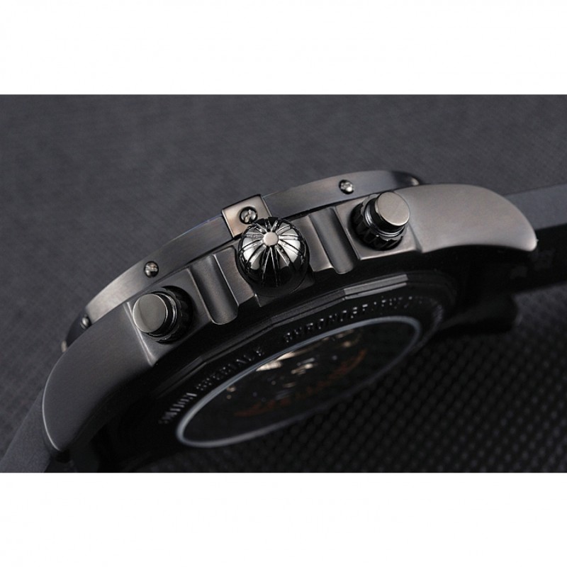 Best Replica Watches Swiss Breitling Chronomat 44 Raven Black And Orange Dial Black Case Black Rubber Strap-8