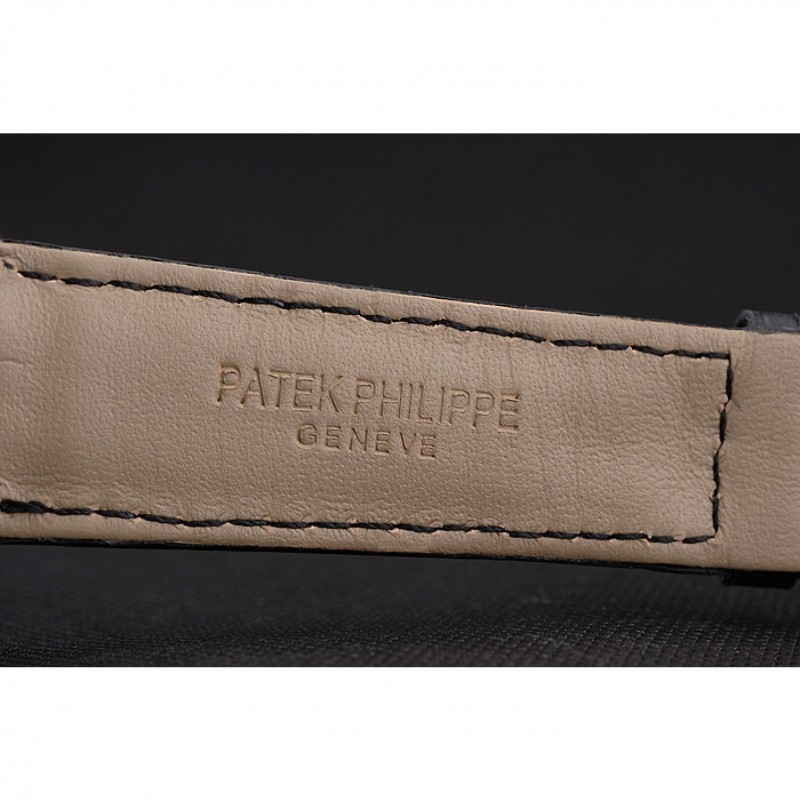 Best Replica Watches Swiss Patek Philippe Multi-Scale Chronograph White Dial Gold Case Black Leather Strap-6