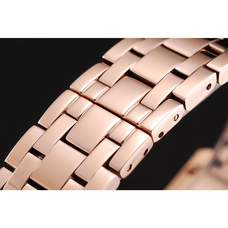 Cartier Tank Americaine White Dial Diamond Bezel Rose Gold Case And Bracelet 1453779-5