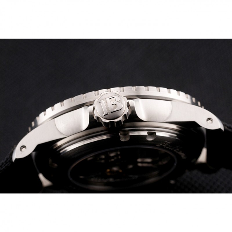 Swiss Blancpain 500 Fathoms Silver Dial Stainless Steel Case Black Canvas Strap-8