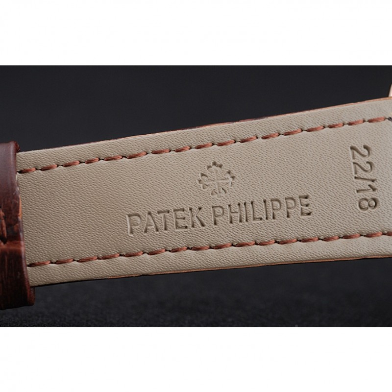 Patek Philippe Grand Complications White Dial Gold Case Brown Leather Bracelet 1454239-6