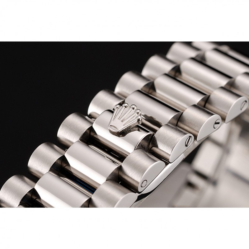 Swiss Rolex Day-Date Black Dial Diamond Case Diamond Numerals Stainless Steel Bracelet 1453966-4