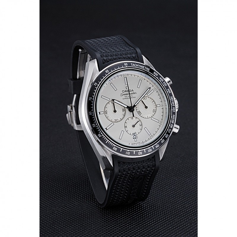 Omega Speedmaster Black Rubber Strap White Dial 622040-2