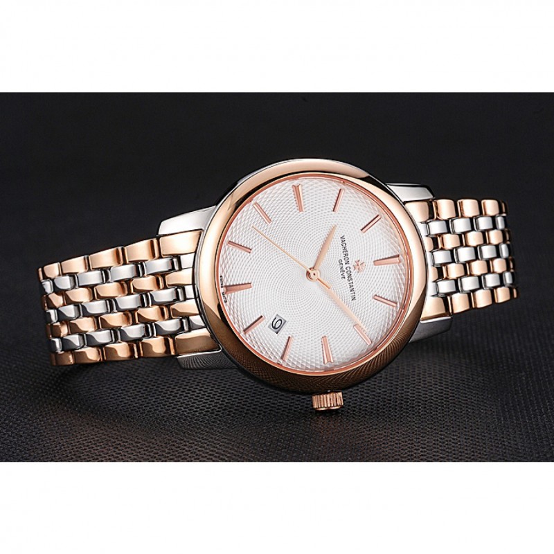 Vacheron Constantin Patrimony Silver Dial Rose Gold Case Two Tone Bracelet 62292-4
