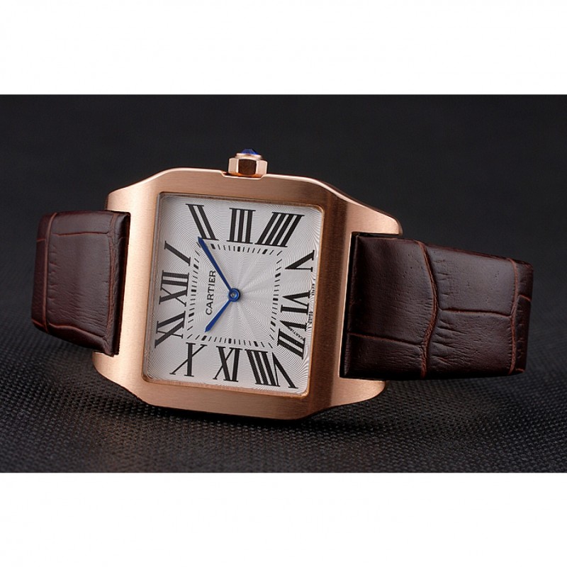 Cartier Santos 100 Diamond Rose Gold Bezel 621932-4