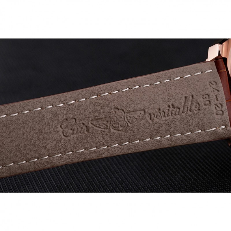 Breitling For Bentley Mulliner Tourbillon White Dial Rose Gold Case Brown Leather Strap-6