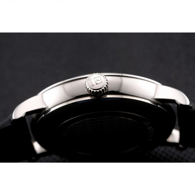 Blancpain Villeret Ultra Slim White Groved Dial Gold Numerals Stainless Steel Case Black Leather Strap-8