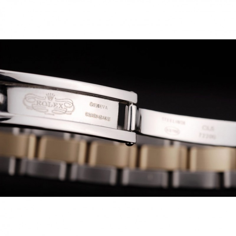 Rolex DateJust Brushed Stainless Steel Case White Dial Diamond Plated-5