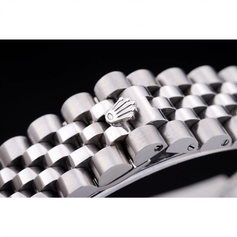 Rolex Datejust Silver Dial Diamonds Ribbed Bezel 7455-5