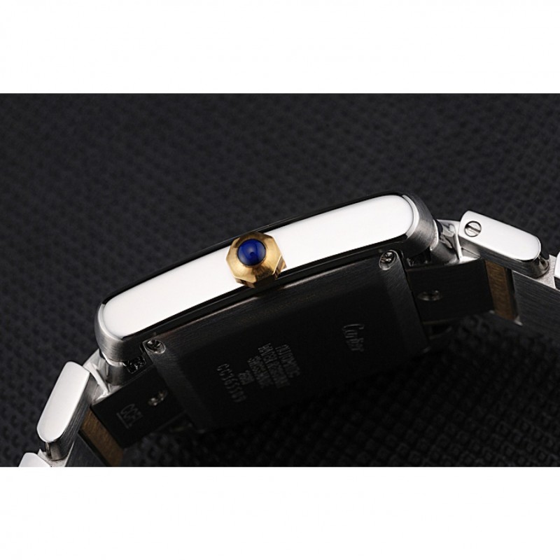 SS Swiss Cartier Tank Francaise Steel Case White Dial Roman Numerals Two Tone Bracelet 622648-7