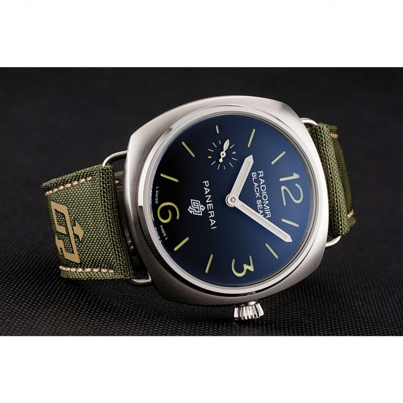 Panerai Radiomir Black Seal Logo Acciaio Black Dial Green Bracelet 1454017-3