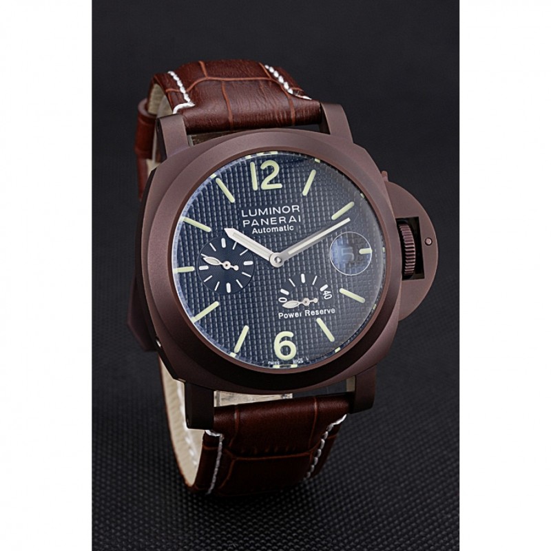 Panerai Luminor Brown Leather Strap Black Dial 80165-1