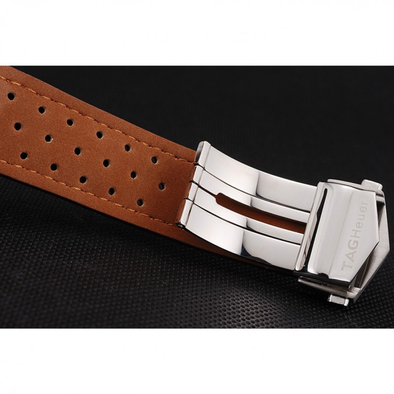 Tag Heuer Carrera SpaceX Silver Bezel with Black Dial and Light Brown Leather Strap tag265 621536-7