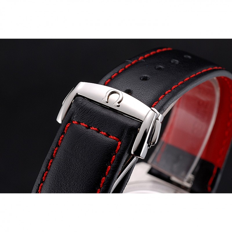 Best Replica Watches Omega Seamaster Bullhead White Dial Stainless Steel Case Black Leather Strap 622825-5