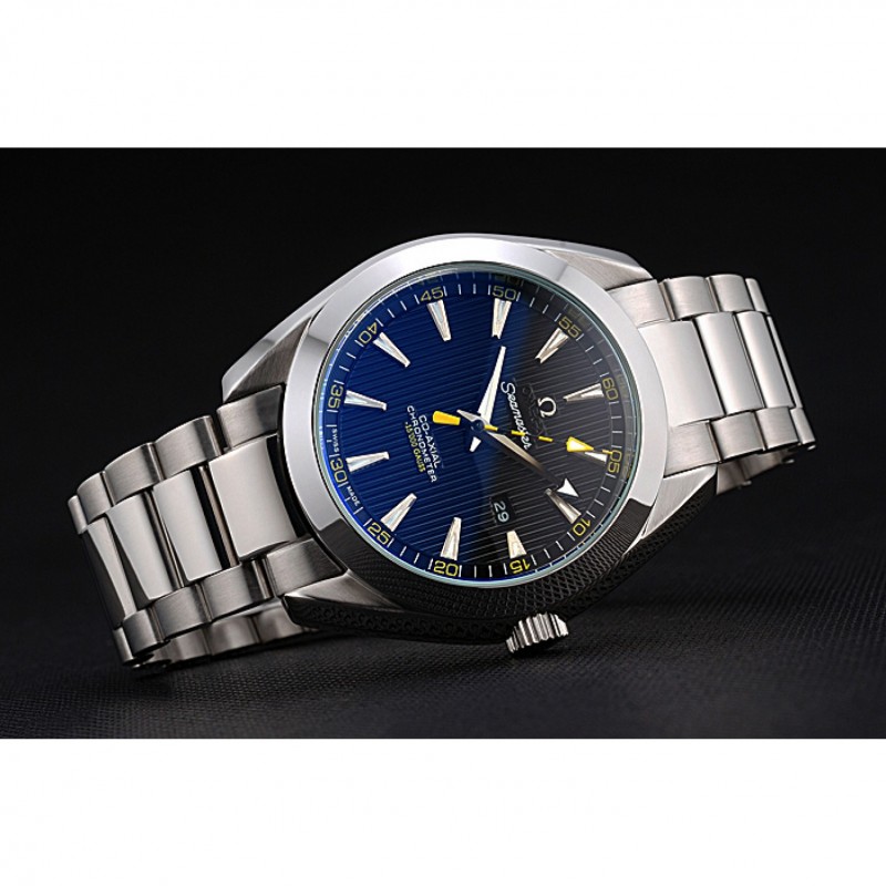 Omega Seamaster Aqua Terra Black Dial Yellow Numerals Stainless Steel Bracelet 622524-3