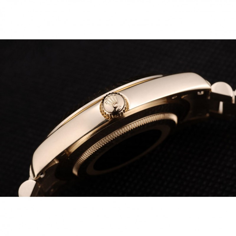 High End Replica Watches Rolex DayDate Gold Stainless Steel Ribbed Bezel Goldish Dial 41979-7