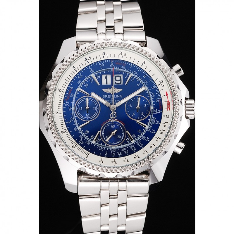Breitling Bentley 6.75 Speed Blue Dial Stainless Steel Case And Bracelet 622214-1