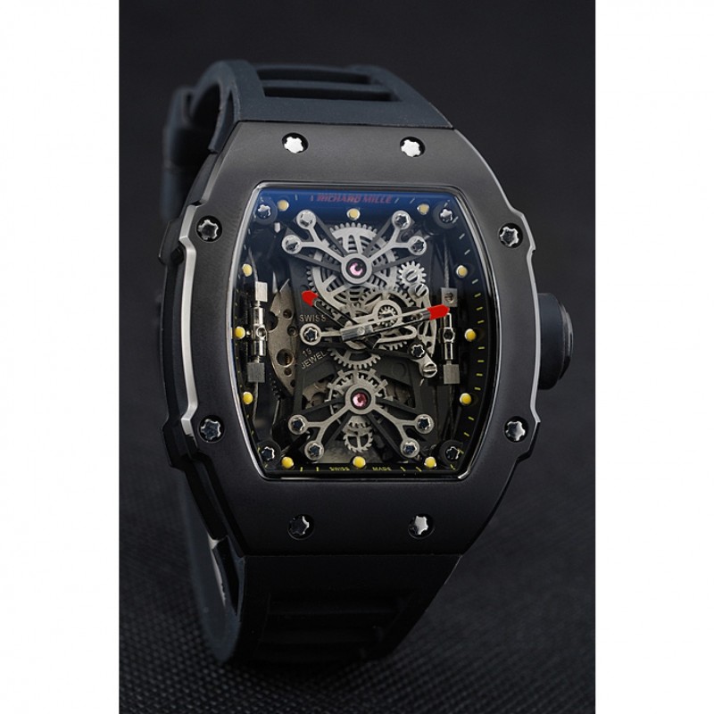 Richard Mille Tourbillion Rafael Nadal RM 27-01 Black Case Black Rubber Bracelet 1454253-2