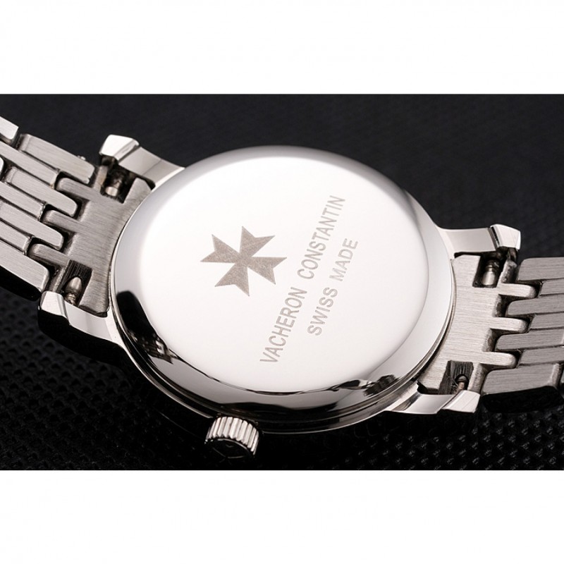 Vacheron Constantin Fine Black Dial Silver Marks Stainless Steel Case And Bracelet-7