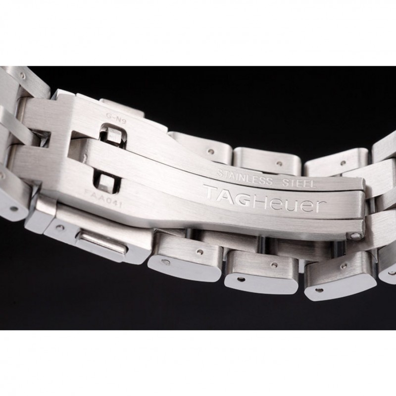 Tag Heuer Swiss SLR Tachymeter Bezel Stainless Steel Black Dial-6