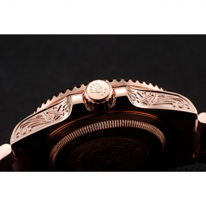 Swiss Rolex Submariner Skull Limited Edition Blue Dial Rose Gold Case And Bracelet 1454085-8