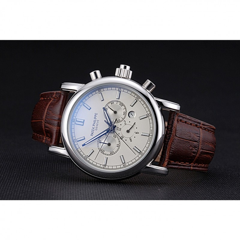 Patek Philippe Grand Complications Perpetual Calendar Stainless Steel Case White Dial Silver Chronograph 622264-4