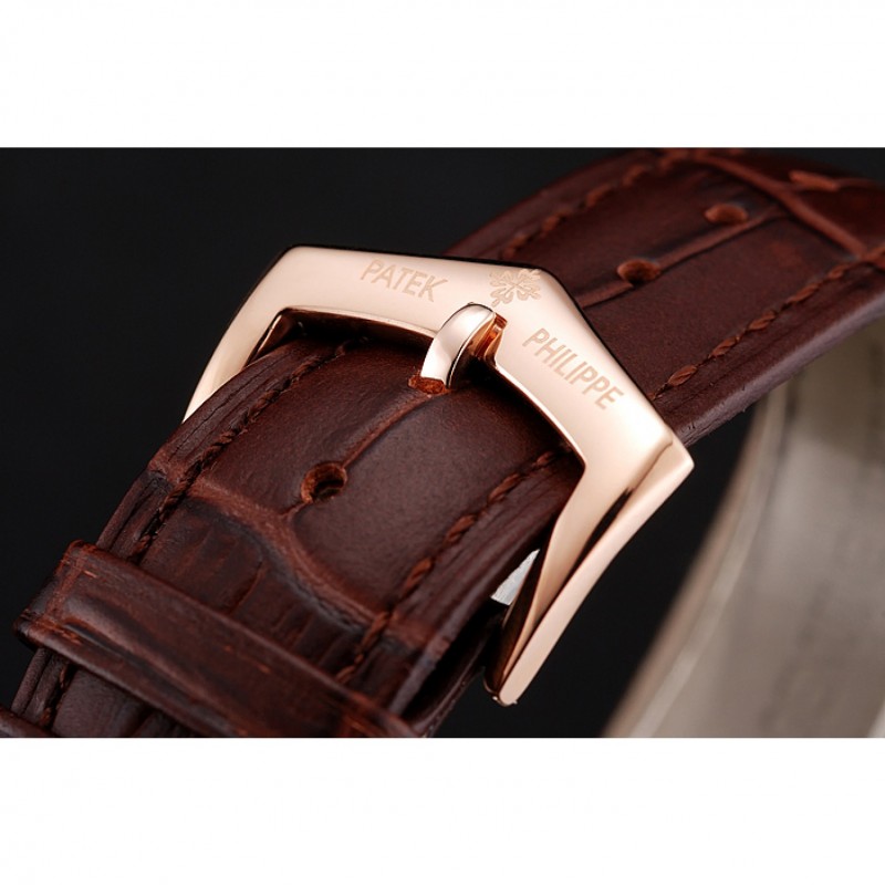Patek Philippe Grand Complications White Skeleton Dial Rose Gold Case Brown Leather Strap 1453808-5