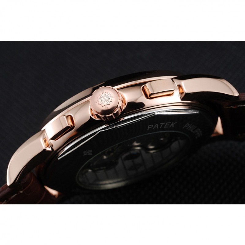 Patek Philippe Grand Complications Gold Case White Dial Brown Leather Bracelet 622259-8