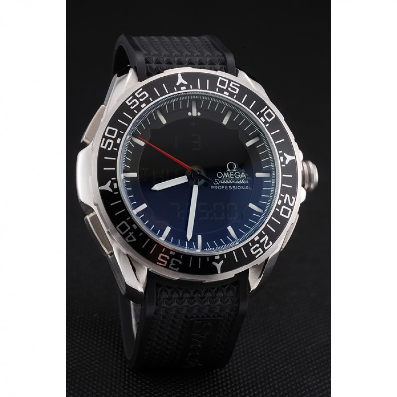 Omega Speedmaster Skywalker X-33 Black Dial White On Black Bezel Stainless Steel Case Black Rubber Strap-2