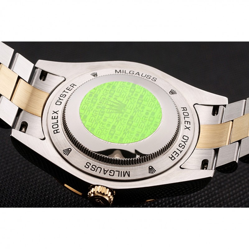 Swiss Rolex Day-Date Diamonds And Rubies Black Dial Two Tone Bracelet 1454105-7