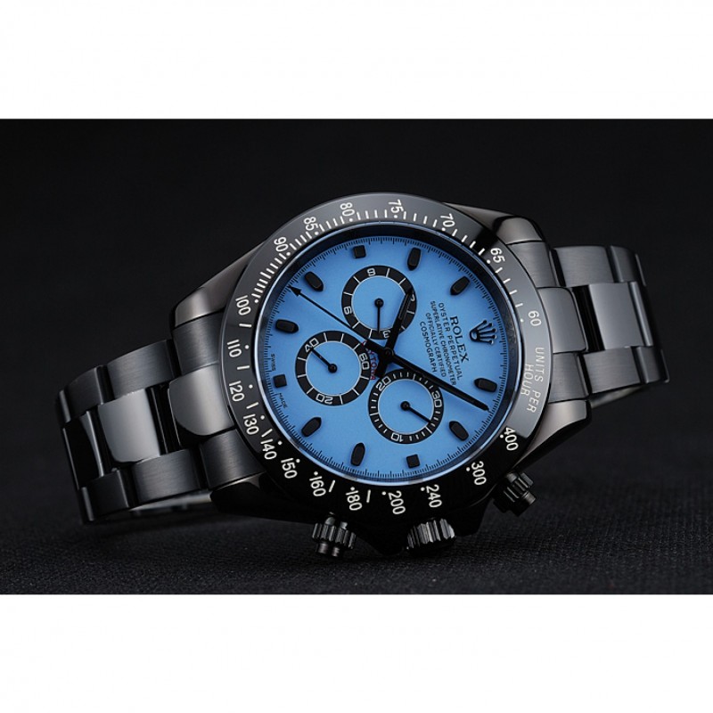 Rolex Cosmograph Daytona Blue And Black Dial Black Stainless Steel Case And Bracelet 1454250-4
