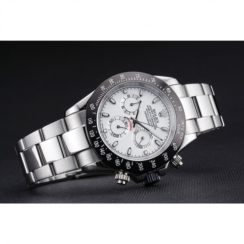 Rolex Daytona Stainless Steel Black Enameled White Dial-3