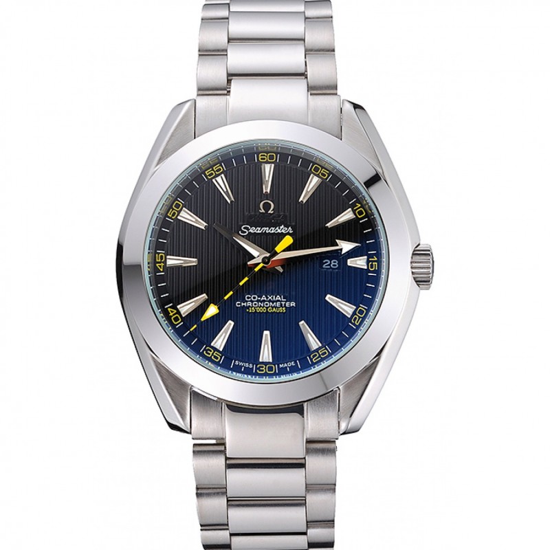 Omega Seamaster Aqua Terra Black Dial Yellow Numerals Stainless Steel Bracelet 622524-0