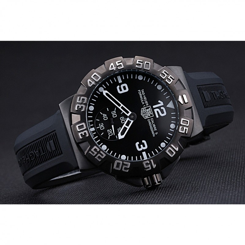 Best Tag Heuer Formula One Grande Date Black Dial Rubber Bracelet 622275-3