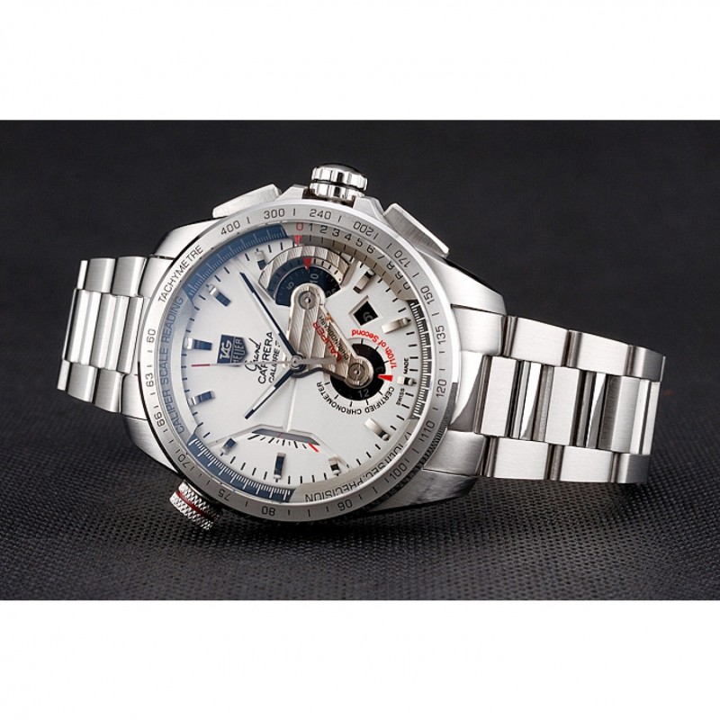 AAA Tag Heuer Swiss Carrera Tachymeter Bezel Stainless Steel White Dial-4