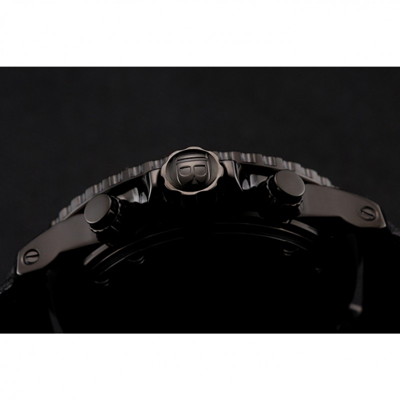 Blancpain Fifty Fathoms Speed Command Carbon Fiber Dial With Orange Markings Black PVD Case Black Leather Strap 1453776-8