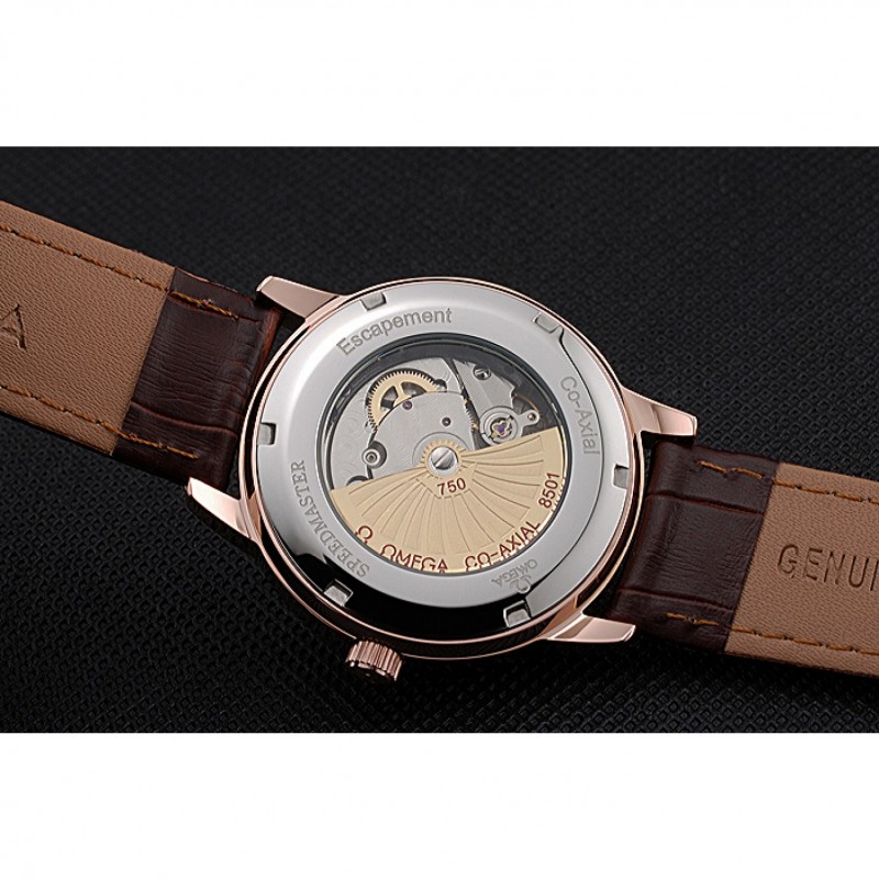 Omega DeVille Prestige Small Seconds White Dial Gold Case Brown Leather Bracelet 622603-7