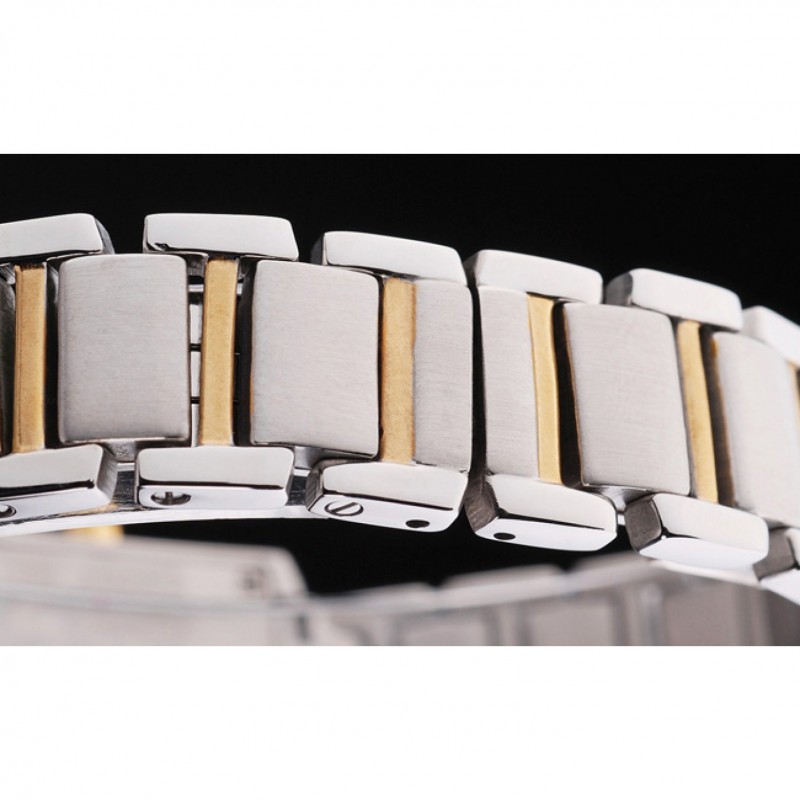 Best Cartier Tank Francaise 22mm White Dial Stainless Steel Case Two Tone Bracelet-4