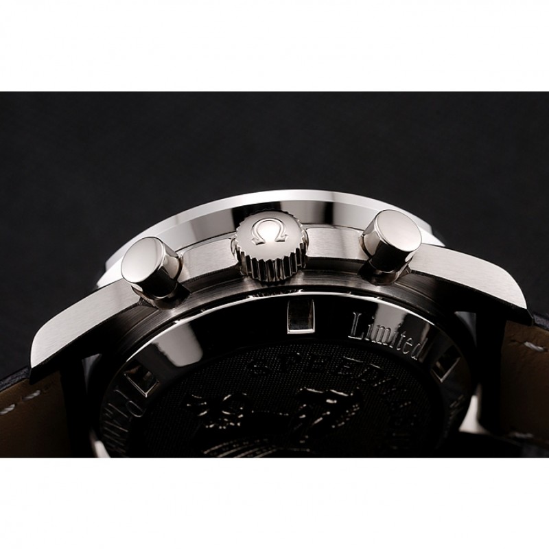 Swiss Omega Speedmaster Professional Black Dial Black Leather Bracelet 1453936-7