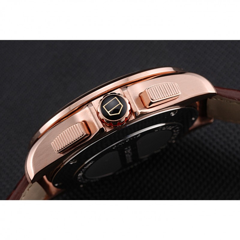 SS Tag Heuer Carrera Rose Gold Case White Dial Brown Leather Strap 98244-8