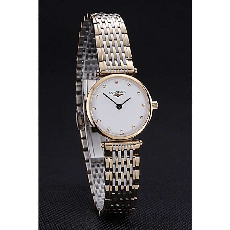 Longines La Grande Classique Two Tone Band White Dial Diamond Markers Femme 622102-2