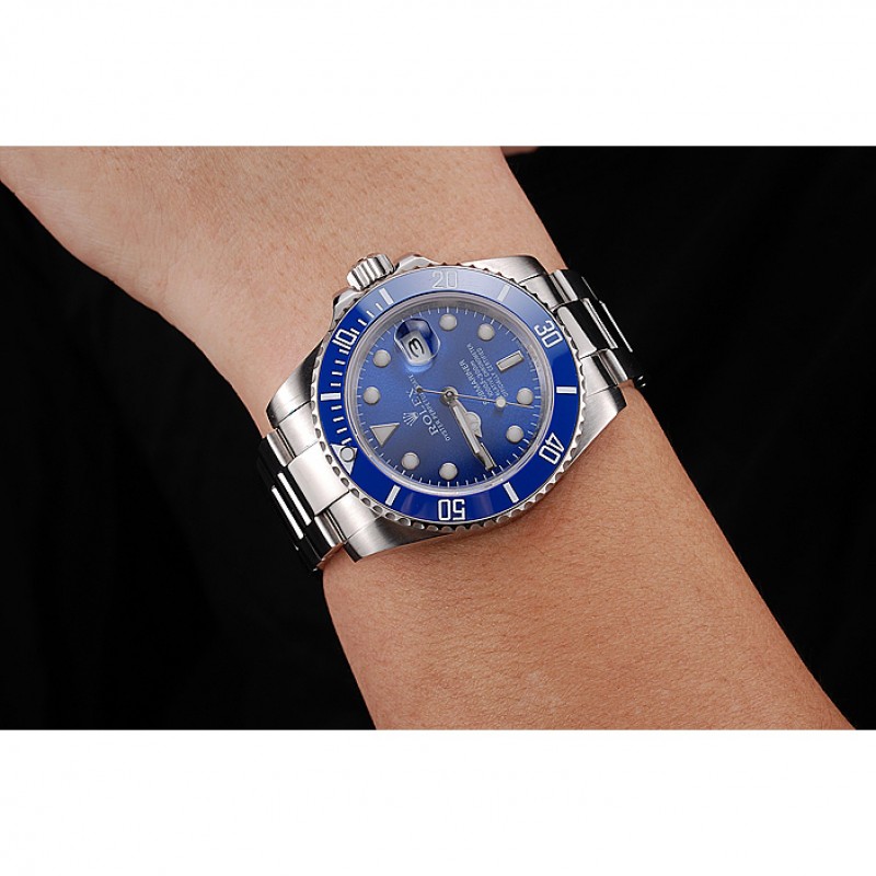 High End Replica Watches Rolex Submariner Blue Bezel Blue Dial 98234-8